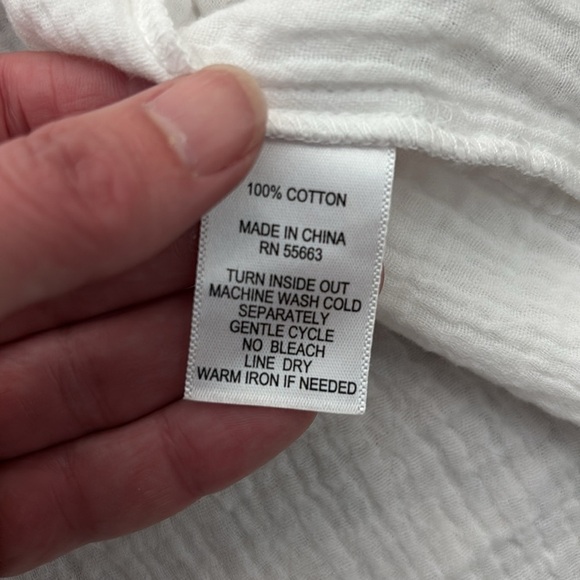 Joie 100% cotton boxy gauze top shirt Oversized white size S - Picture 6 of 6